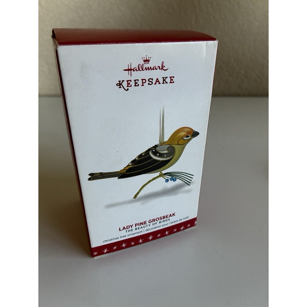 Hallmark 2016 Lady Pine Grosbeak Beauty of Birds Limited Christmas Ornament